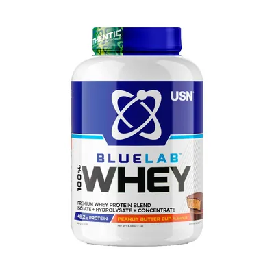 Протеїн сироватковий змішаний USN Blue Lab 100% Whey арахісова олія, 2 кг