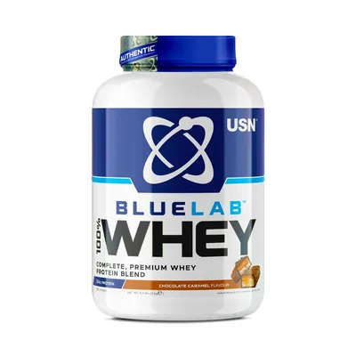 Протеїн сироватковий змішаний USN Blue Lab 100% Whey шоколад та карамель, 2 кг