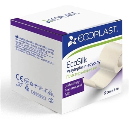 Пластырь медицинский Ecoplast EcoSilk на текстильной основе 5 см x 5 м, бумажн. упак.
