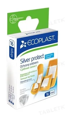 Набір пластирів медичних Ecoplast Silver protect Срібний захист на тканій основі, 16 штук