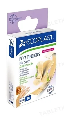 Набір пластирів медичних Ecoplast For fingers для пальців еластичних, 14 штук