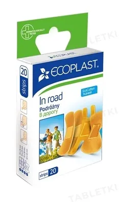 Набір пластирів медичних Ecoplast In road в дорогу на тканій основі, 20 штук
