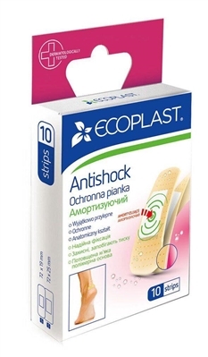 Набор пластырей медицинских Ecoplast Antishock мягких защитных, 10 штук