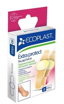 Пластирі медичні Ecoplast Extra protect гідроколоїдний на вологі мозолі, 8 штук