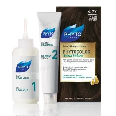 Фарба для волосся Phyto Phytocolor Sensitive перманентна тон 4,77 шатен темний каштановий