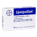 Ципробай таблетки, в/плів. обол. по 500 мг №10
