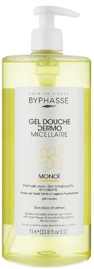 Гель для душу Byphasse Dermo Micellar Monoi Моної міцелярний, 1000 мл
