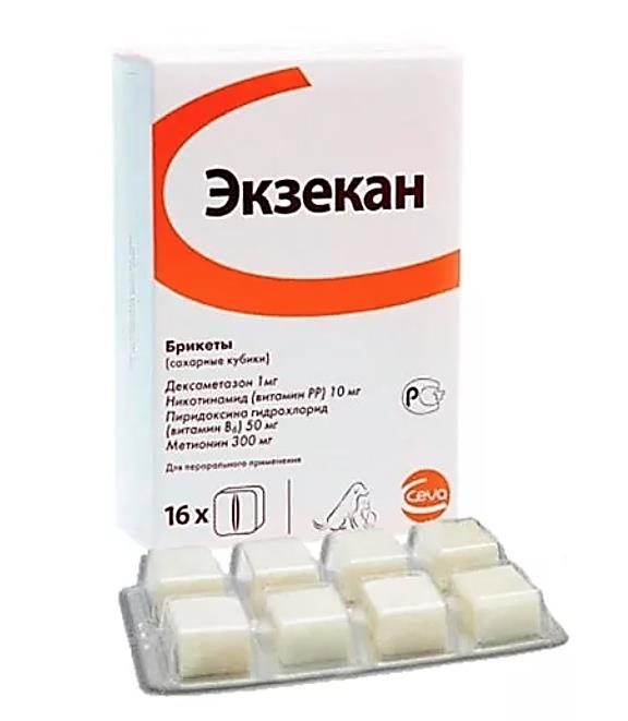 Экзекан сахарные кубики от аллергии для собак, 16 штук