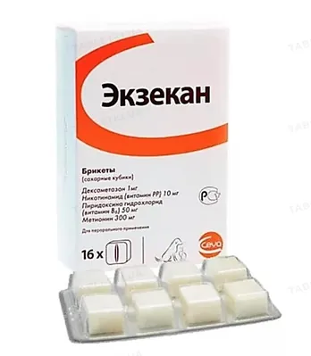 Екзекан цукрові кубики від алергії для собак, 16 штук