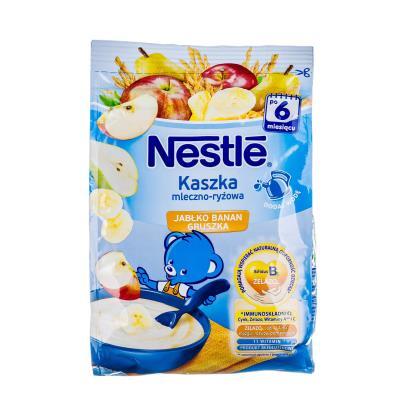 Каша молочная Nestle рисовая с бананом, яблоком и грушей, с 6 месяцев, 230 г