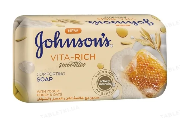 Мило Johnson's Vita-Rich розслаблююче з йогуртом, медом і вівсом, 125 г