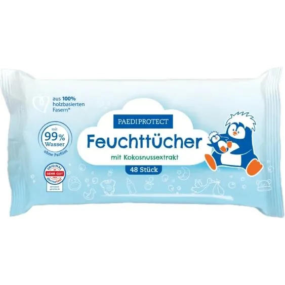 Серветки вологі Paediprotect дитячі для чутливої шкіри, 48 шт