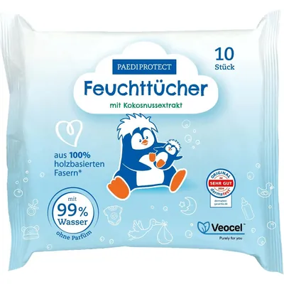 Серветки вологі Paediprotect дитячі для чутливої шкіри, 10 шт