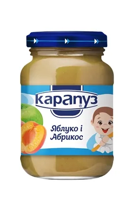 Пюре фруктове Карапуз Яблуко і абрикос, 200 г
