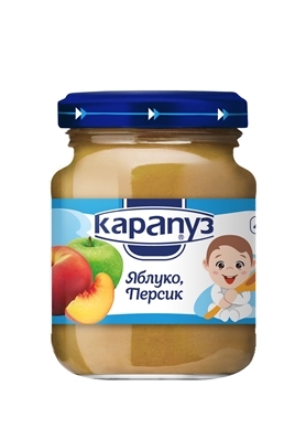 Пюре фруктове Карапуз Яблуко і персик, 125 г