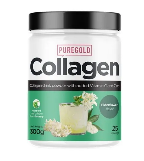 Колаген Pure Gold Collagen Eldelflower з вітаміном С та цинком, зі смаком бузини, 300 г