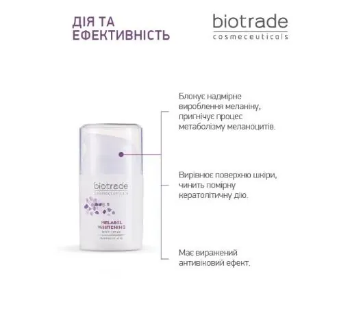 Крем для обличчя Biotrade Melabel Whitening нічний відбілюючий для шкіри з гіперпігментацією, 50 мл