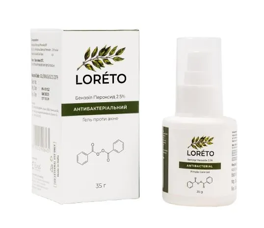 Гель Loreto проти акне з бензоїл пероксидом 2,5%, 35 г