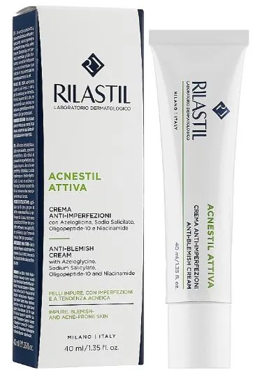 Крем для обличчя Rilastil Acnestil Attiva для проблемної схильної до акне шкіри, 40 мл