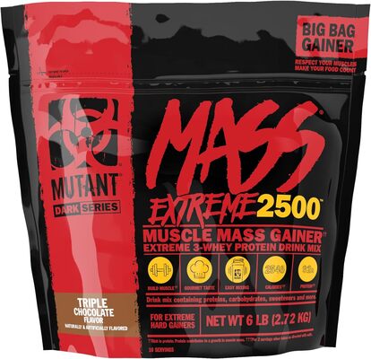 Гейнер Mutant Mass Extreme 2500, тройной шоколад, 2720 г