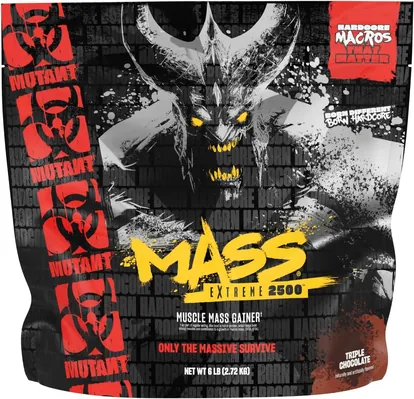 Гейнер Mutant Mass Extreme 2500, потрійний шоколад, 2720 г