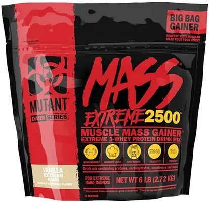 Гейнер Mutant Mass Extreme 2500, ванільне морозиво, 2720 г