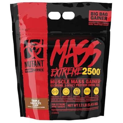 Гейнер Mutant Mass Extreme 2500, тройной шоколад, 5,45 кг