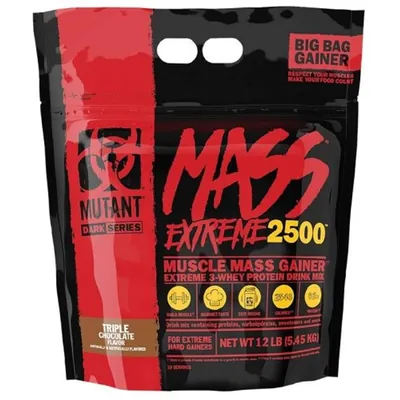 Гейнер Mutant Mass Extreme 2500, потрійний шоколад, 5450 кг