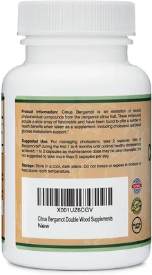 Бергамот Double Wood - Citrus Bergamot Extract 1000 mg, 60 капсул