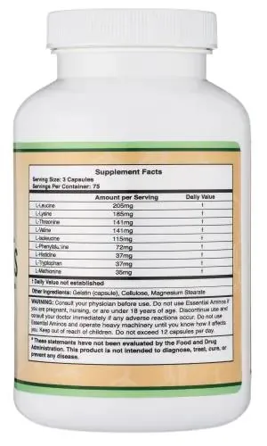 Добавка незамінних амінокислот Double Wood Essential Amino Acids, 225 капсул