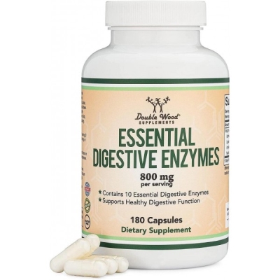 Пищеварительные ферменты Double Wood Essential Digestive Enzymes 800 mg, 180 капсул
