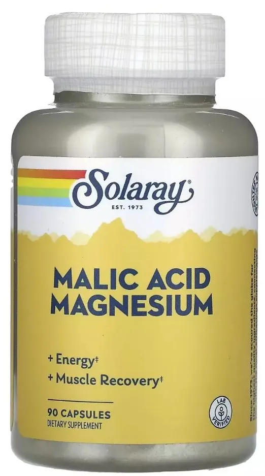 Яблучна кислота та Магній Solaray Malic Acid Magnesium капсули №90