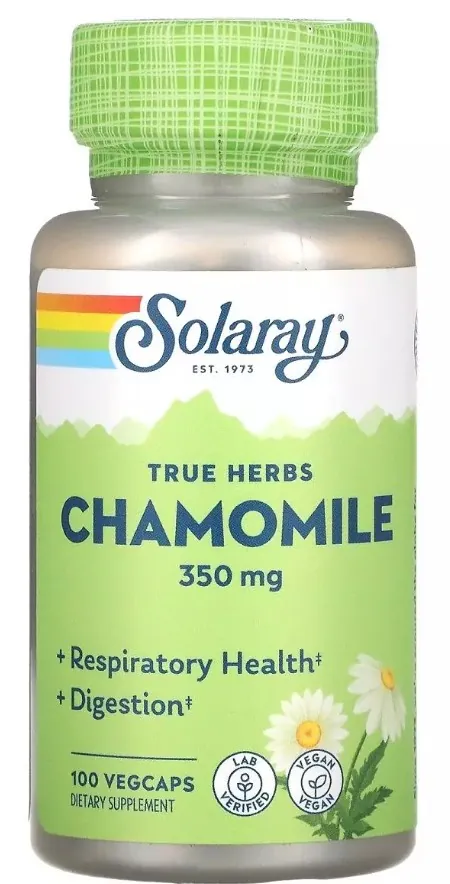 Ромашка Solaray Chamomile 350 мг вег. капсули №100