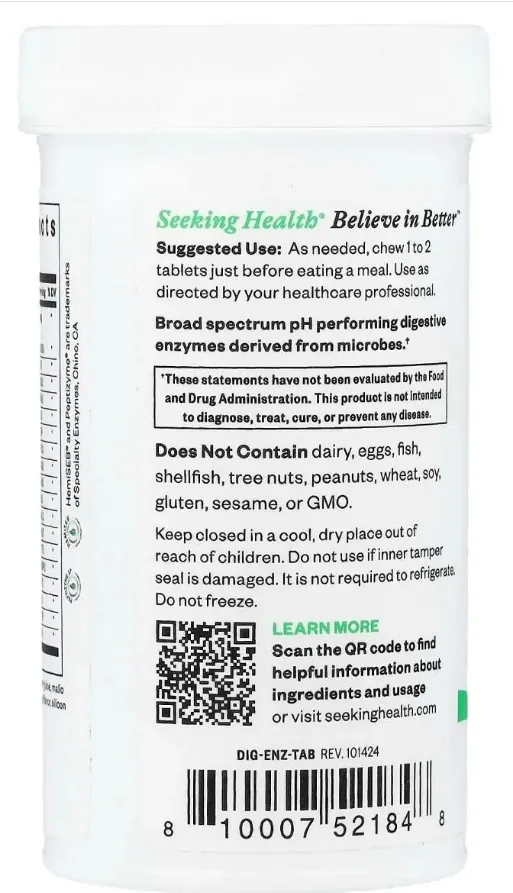 Травні ферменти Seeking Health Digestive Enzymes, 60 жувальних таблеток