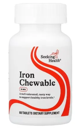 Залізо Seeking Health Iron Chewable 10 мг, 60 жувальних таблеток