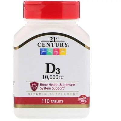 Вітамін Д3 21st Century Vitamin D3 10 000 МО, 110 таблеток