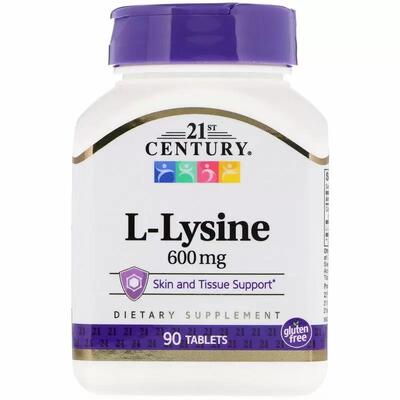 L-лизин 21st Century L-lysine 600 мг, 90 таблеток