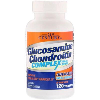 Глюкозамин Хондроитин 21st Century Glucosamine Chondroitin + МММ Тройная Сила, таблетки №120
