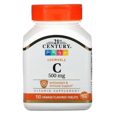 Вітамін C 21st Century Vitamin C 500 мг з апельсиновим смаком, 110 таблеток