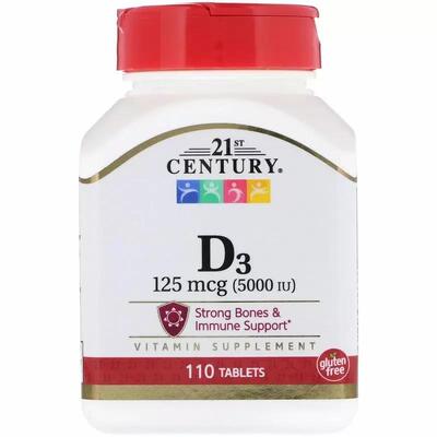Вітамін Д3 21st Century Vitamin D3 5000 МО, 110 таблеток