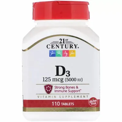 Вітамін Д3 21st Century Vitamin D3 5000 МО, 110 таблеток