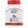 Вітамін Д3 21st Century Vitamin D3 5000 МО, 110 таблеток