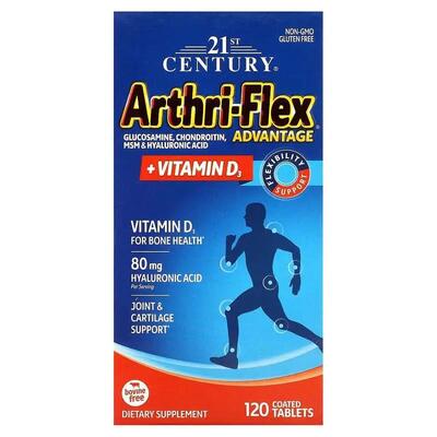 Комплекс Артрі-флекс Плюс з вітаміном Д 21st Century Arthri-Flex Advantage, 120 таблеток