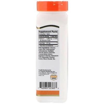 Витамин С с шиповником 21st Century Vitamin С with Rose Hips 1000 мг, 110 таблеток