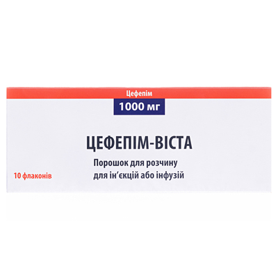 Цефепім-Віста порошок для р-ну д/ін. та інф. по 1000 мг №10 у флак.