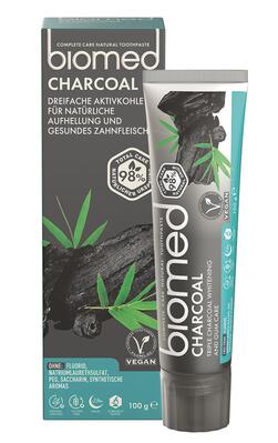 Зубна паста Biomed Charcoal потрійна система відбілювання та догляд, 100 г