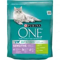 Корм сухий для кішок Purina One Sensitive з індичкою і рисом, 800 г