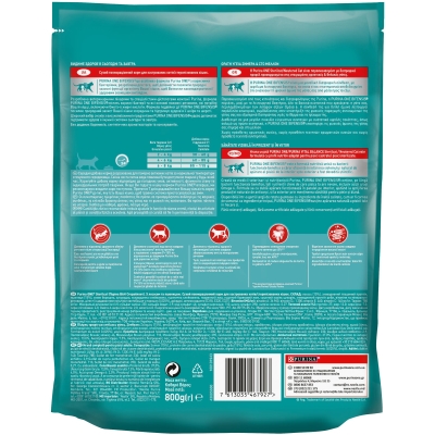 Корм сухой для кошек Purina One Steril Cat Salmon & Wheat, 800 г