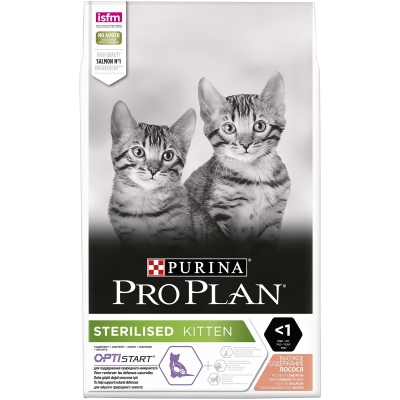 Корм сухой для стерилизованных котят Purina Pro Plan с лососем, 10 кг