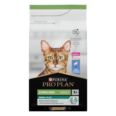 Корм сухой для стерилизованных кошек и котов Purina Pro Plan Sterilised Adult 1+ с кроликом, 1,5 кг